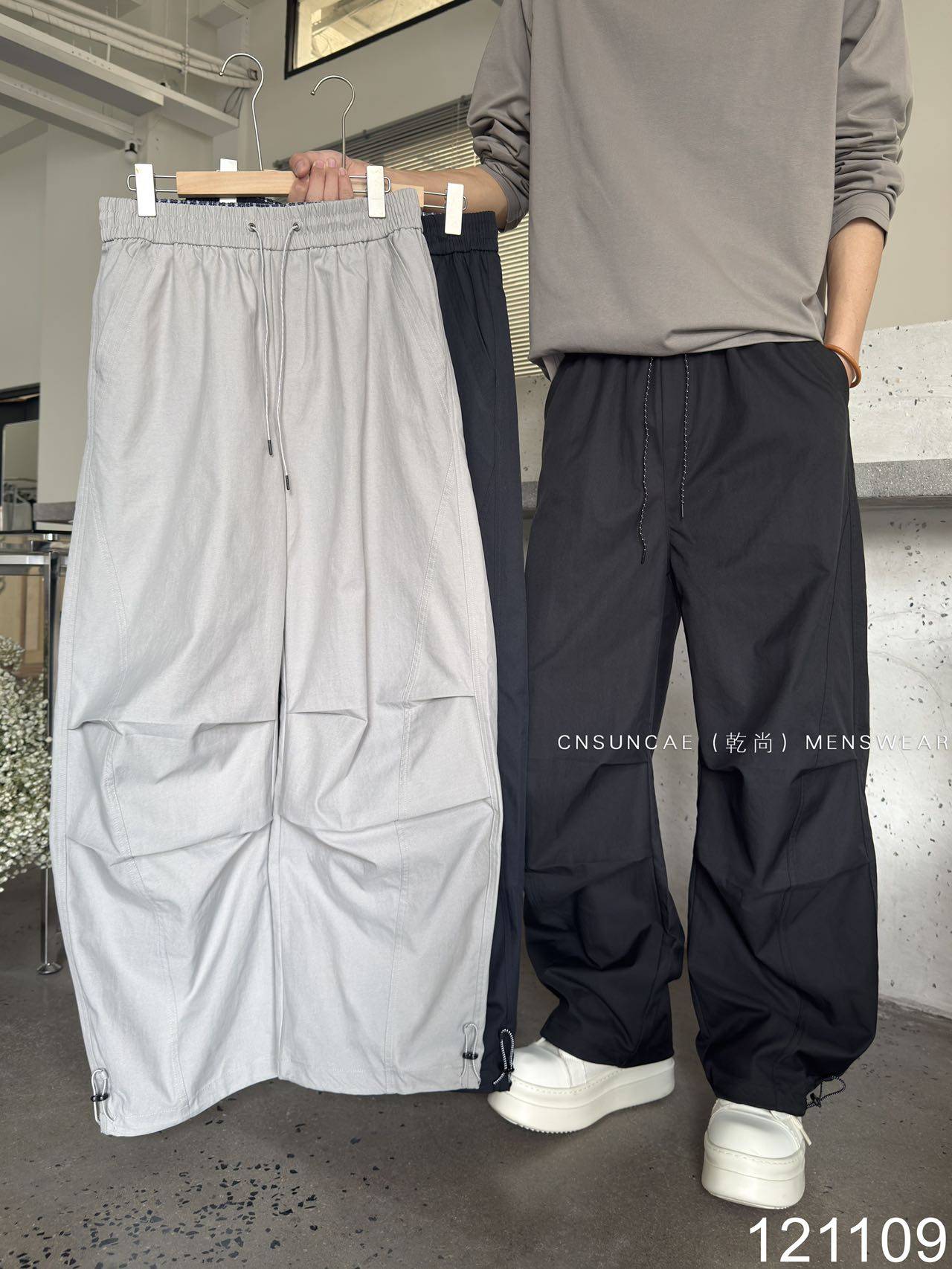 乾尚2026春季新款美式复古工装休闲裤男时尚痞帅机能直筒裤阔腿裤,男装,休闲裤,淘宝优惠券,粉丝福利购,淘宝优惠卷