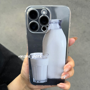 海浪公园 牛奶瓶适用于iPhone15promax手机壳tpu透明软壳三星s24小米14pro华为p70pro 拍三免一