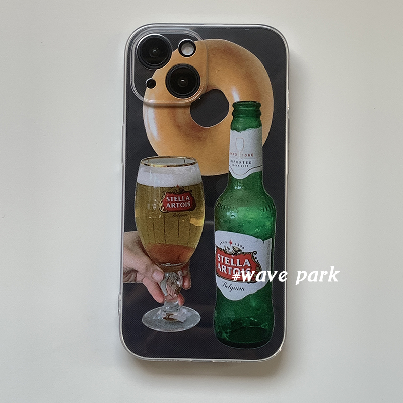 海浪公园【拍三免一】干杯！啤酒夏天适用于iPhone16promax手机壳tpu透明软壳三星s25至尊小米15pro华为p70