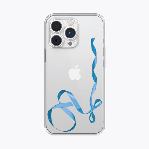 海浪公园【拍三免一】蓝色丝带蝴蝶结适用于iPhone15promax手机壳tpu透明软壳三星s24小米14pro华为p70pro