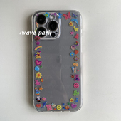 海浪公园 拍三免一 复古贴纸风小卡照片适用于iPhone15promax手机壳tpu透明软壳三星s24小米14pro