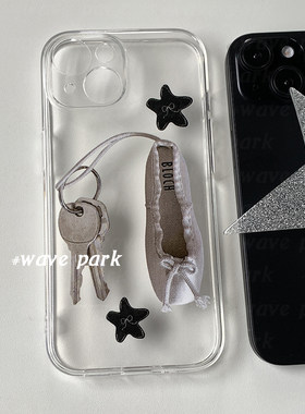 海浪公园【拍三免一】芭蕾舞鞋小众适用于iPhone15promax手机壳tpu透明软壳reno12三星s24小米14pro华为p70