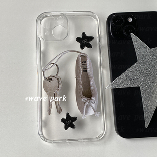 海浪公园【拍三免一】芭蕾舞鞋小众适用于iPhone15promax手机壳tpu透明软壳reno12三星s24小米14pro华为p70