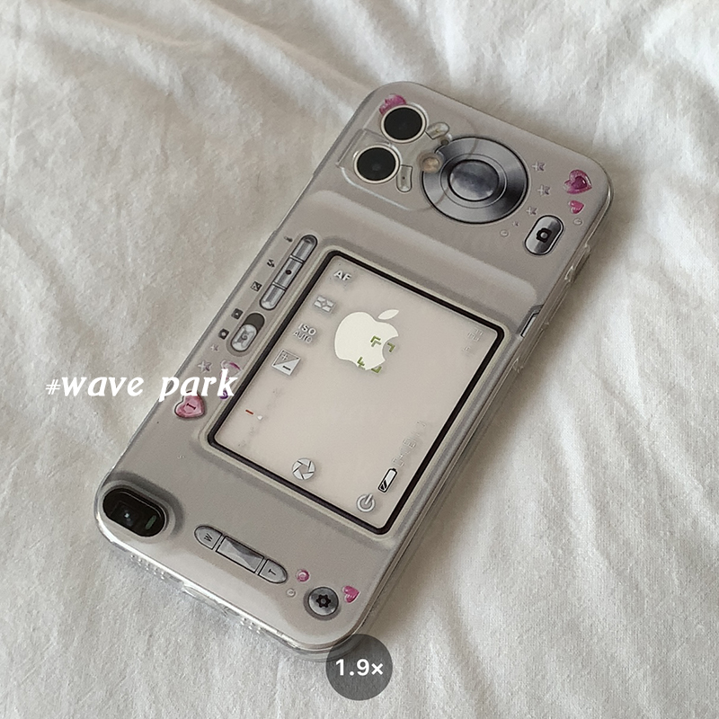 海浪公园【拍三免一】复古相机小卡适用于iPhone15promax手机壳tpu透明软壳华为p70pro