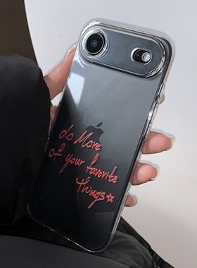 海浪公园【拍三免一】英文深红色适用于苹果17PM手机壳tpu透明软壳三星s25至尊小米17pro华为p80pro