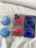 baby蓝网球粉色小众个性 海浪公园 拍三免一 适用于iPhone15promax手机壳tpu透明软壳小米三星s24