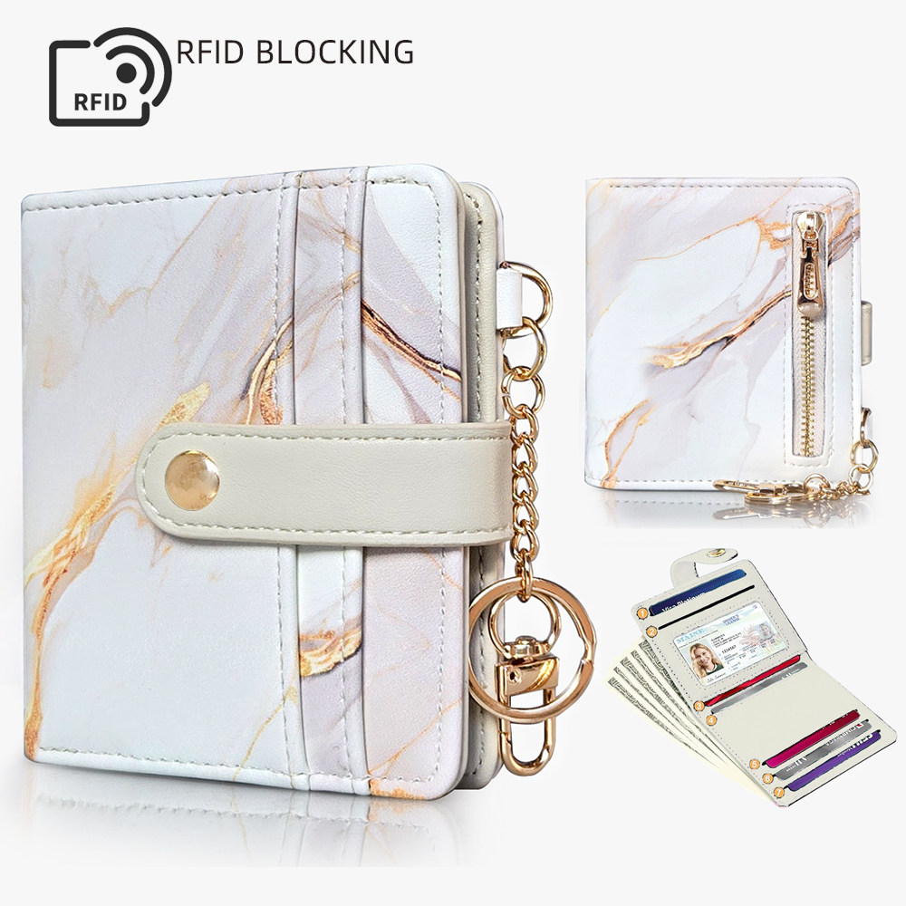 日常印花女钱包短款钥匙扣