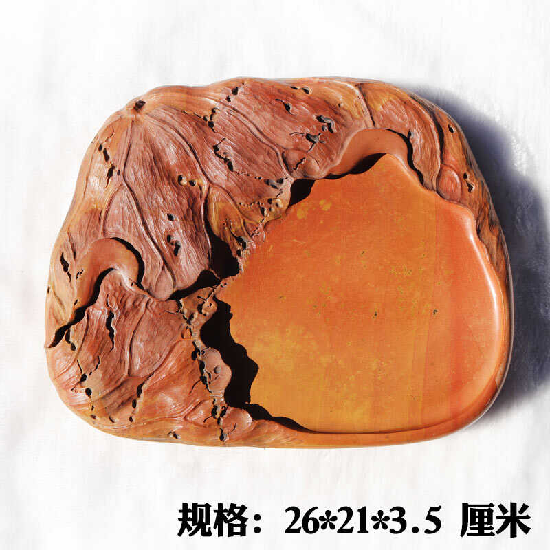 俏色送礼精雕收藏佳红丝砚砚台
