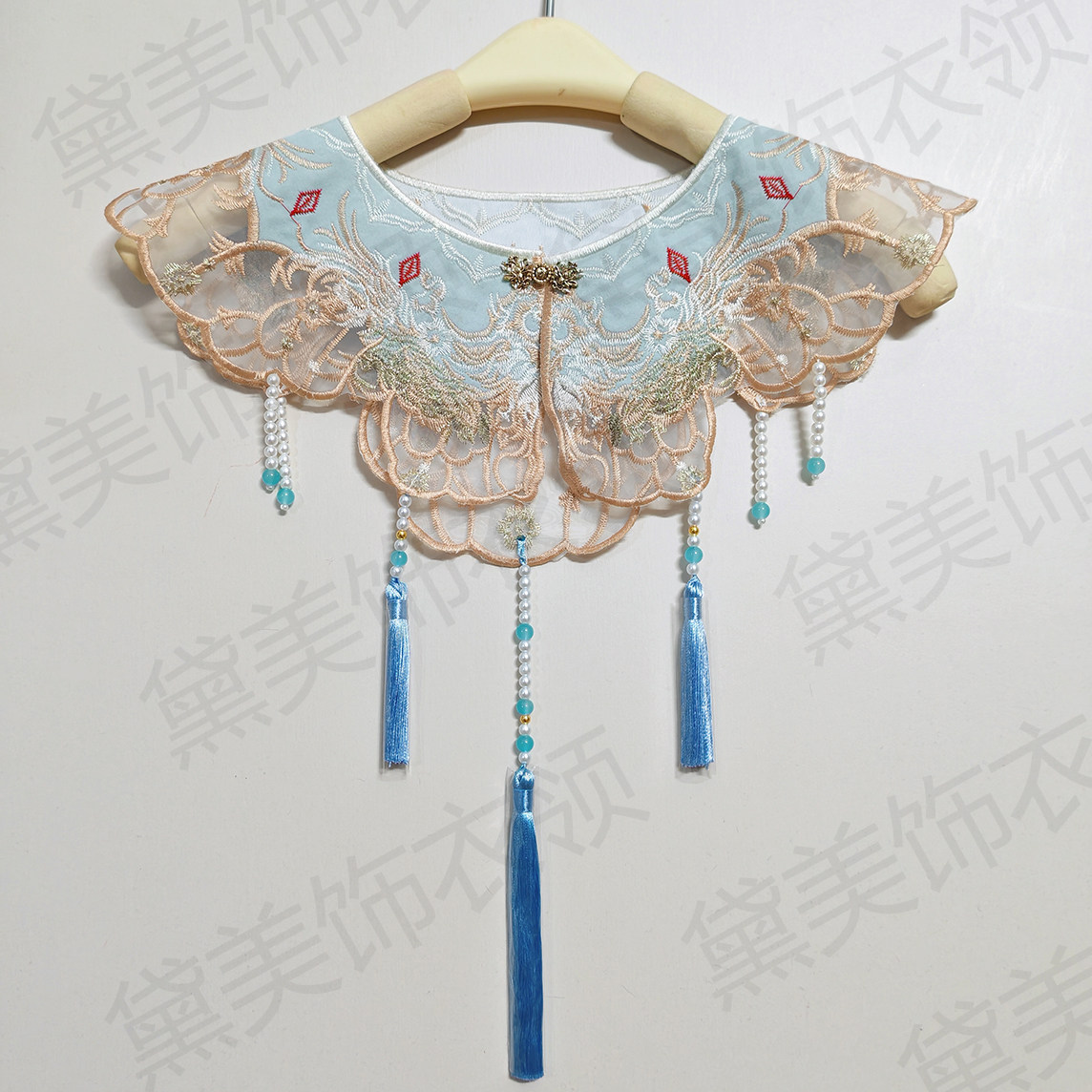 云肩男女中式马面裙汉服配饰刺绣流苏百搭旗袍假领古风学士服披肩