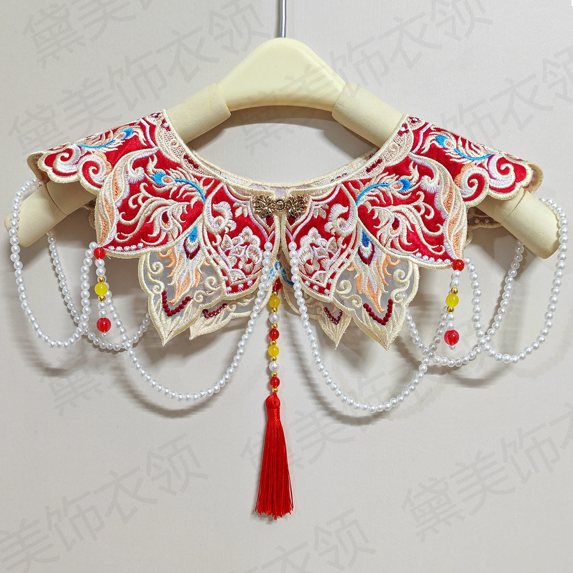 云肩女童马面裙衬衫配饰新中式旗袍刺绣周岁儿童拜年喜庆演出披肩