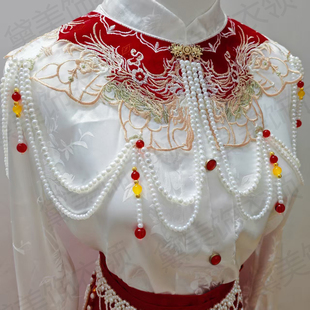 单独云肩马面裙配饰中式订婚新娘珠绣流苏旗袍敬酒服红色外搭披肩