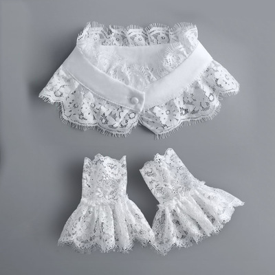 秋冬假领子手袖子蕾丝衬衫单独领叠穿毛衣卫衣木耳荷叶娃娃花边领