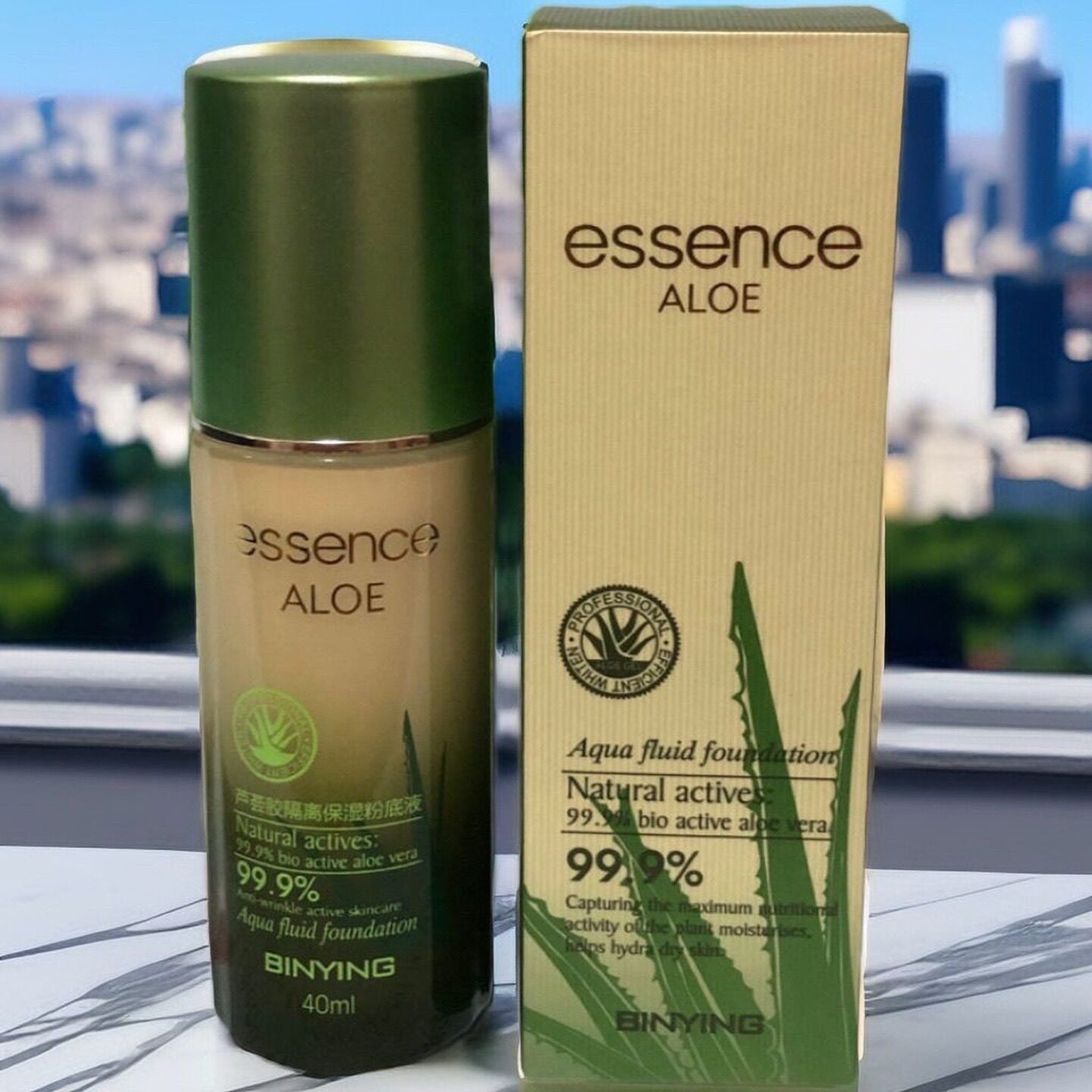 缤莹芦荟胶隔离保湿粉底液40ml 保湿提亮肤色隔离遮瑕正品