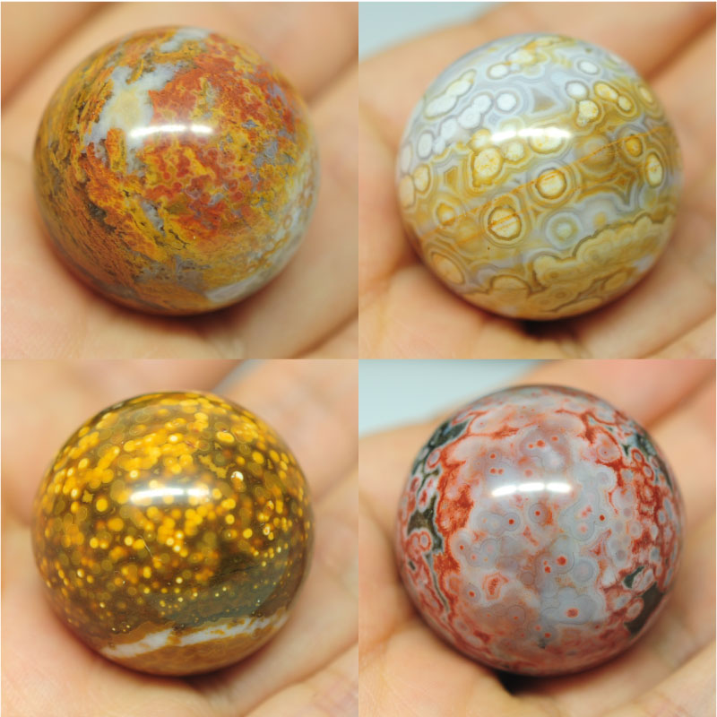 Ocean Jasper海洋碧玉大圆珠手球小摆件手把件