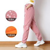 春秋户外防风防水滑雪裤 斯博兰帝儿童加绒裤 子女童一体绒冲锋裤 子