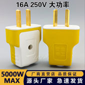 5000W大功率防摔可旋转二脚插头家用工地通用电源电器插头国标