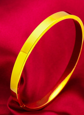 礼物礼品首饰礼物女士光面暗扣手镯女士6毫米手镯卡扣光面手镯生