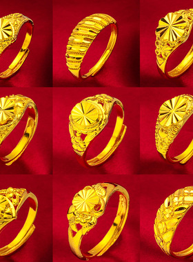 礼物礼品首饰饰品首饰女士花纹戒指车花女款开口戒指直播代发首饰