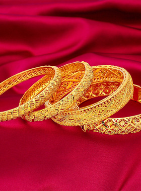 礼物礼品首饰跨境欧美时尚女士开口镂空手环 复古雕花掐丝礼物婚