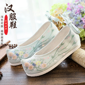 搭配汉服明制绣花鞋 2024春季 子女 子女古风低跟步鞋 古装 新款 汉服鞋