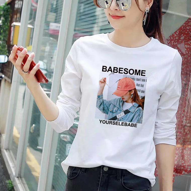 长袖t恤女秋季女装秋衣外穿白色打底衫单穿巨好看的早秋上衣体恤