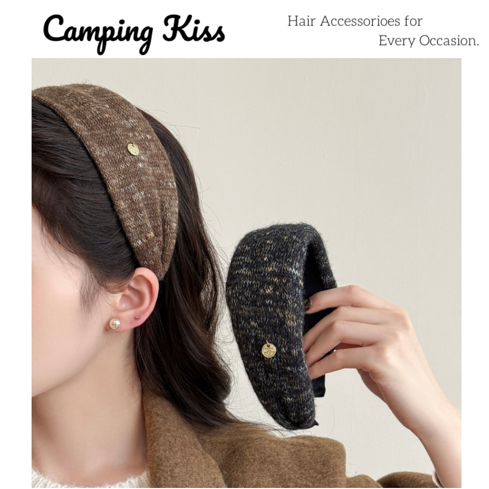 Camping Kiss慵懒金章发箍毛线宽边高颅顶美拉德色不勒头时尚叠戴,饰品/流行首饰/时尚饰品新,发饰,淘宝优惠券,粉丝福利购,淘宝优惠卷
