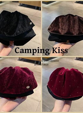 CampingKiss法式贵气黑丝绒抓夹