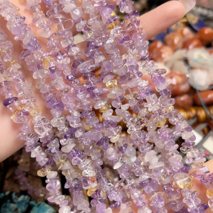 M525 7mm天然紫水晶碎石一条80cm