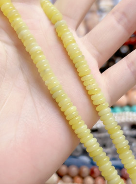 K740。6.5mm菜花玉算盘珠一条