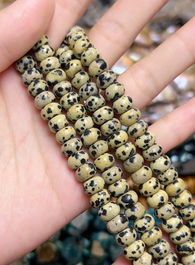 K792斑点玛瑙算盘珠8mm一条