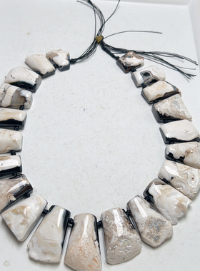 t04奶皮玛瑙塔链一条27-39m m