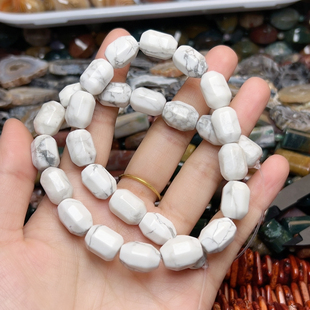 R407 14mm天然白松切面枣珠一条