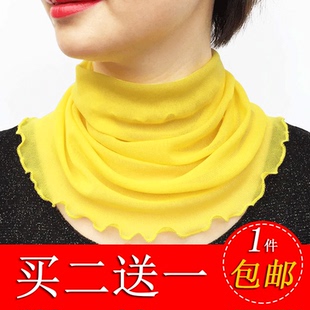 围脖女套头春夏防晒脖套广场舞围巾百变护颈假领子时尚 小丝巾