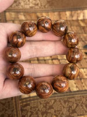 海南黄花梨紫油梨2.0鬼脸天眼盘玩手串佛珠海口发货一物一拍0118