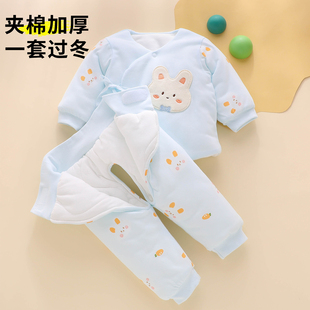 分体套装 宝宝棉袄男宝夹棉保暖新生婴儿棉服纯棉冬季 加厚棉衣棉裤