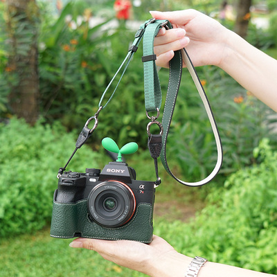 适用索尼a7c2相机包a7m4保护套Sony a7m5/r5皮套zve10二代底座壳