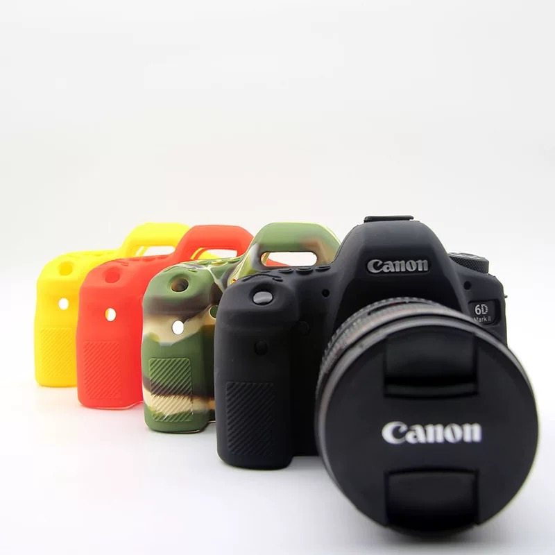 适用佳能5D3/5D4/70D/6D2/90D硅胶套D750/D7200/D7100单反保护套