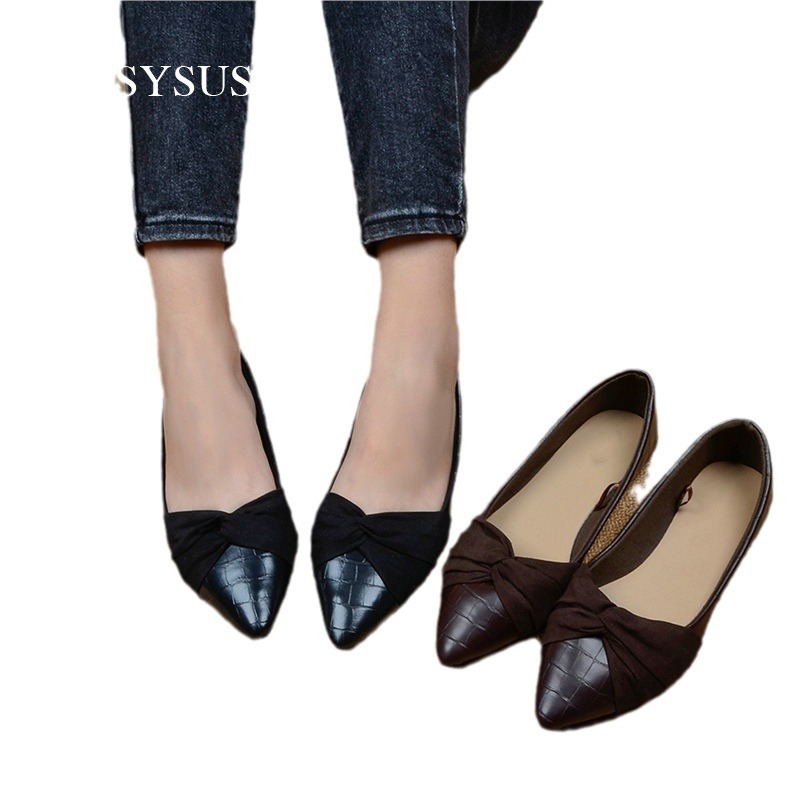 尖头平底单鞋女flatshoeswomen