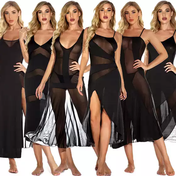 Black Nightdress Sexy Suspender Lingerie Women Black Sexy Dress Women