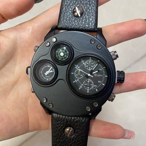 个性双时男手表BrandMenWatch