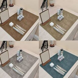 美甲皮革桌垫双面可用防水防油加厚耐磨显白棕色ins风桌垫可定制