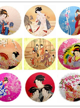 日式油纸伞仕女樱花花伞料理寿司店吊顶装饰伞古装表演摄影油纸伞