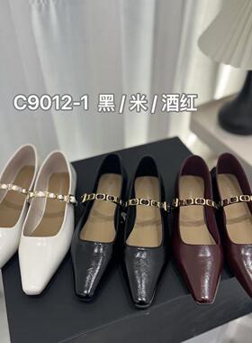 玛丽珍鞋女2025春季新款配裙子小方头复古低跟软底单鞋C9012-1