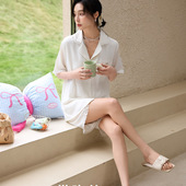 短裤 宏衣醋酸丝带胸垫翻领短袖 可外穿睡衣 新款 悦容服饰2026年春季