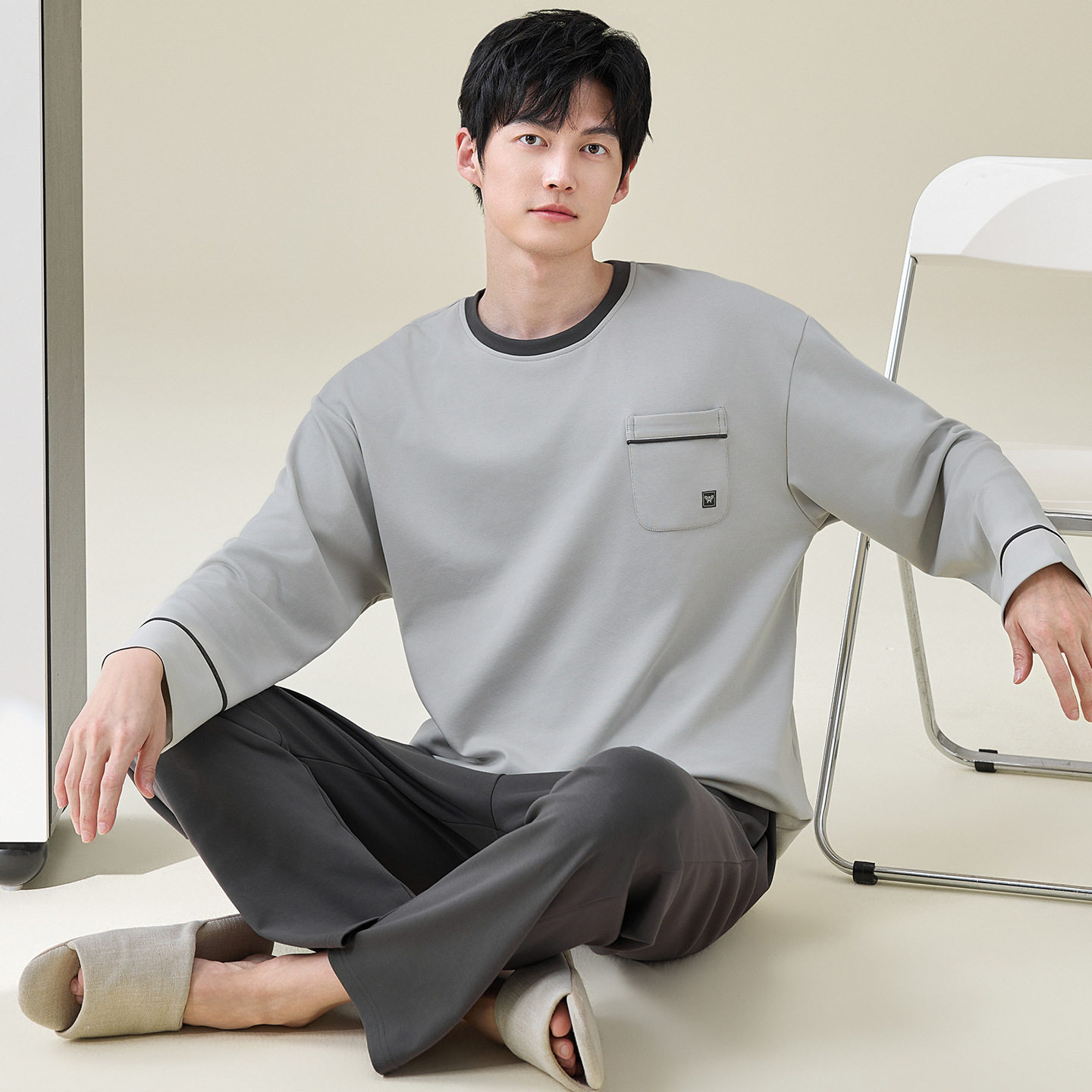 可睡衣男士春秋季长袖纯棉薄款大码宽松休闲可外穿家居服套装,女士内衣/男士内衣/家居服,睡袍/浴袍,淘宝优惠券,粉丝福利购,淘宝优惠卷