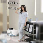 可外穿家居服 长裤 悦容服饰2026年纯之缘莫莱棉带胸垫圆领开衫 短袖