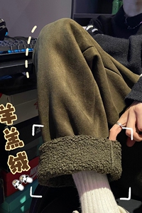 612-K938-P68 (88)   秋冬麂皮绒复合羊羔绒 超厚实棉裤保暖图片