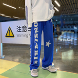 XZ612-K120-P55（控68）发泡字母印花运动休闲长裤，男装休闲裤，星座612