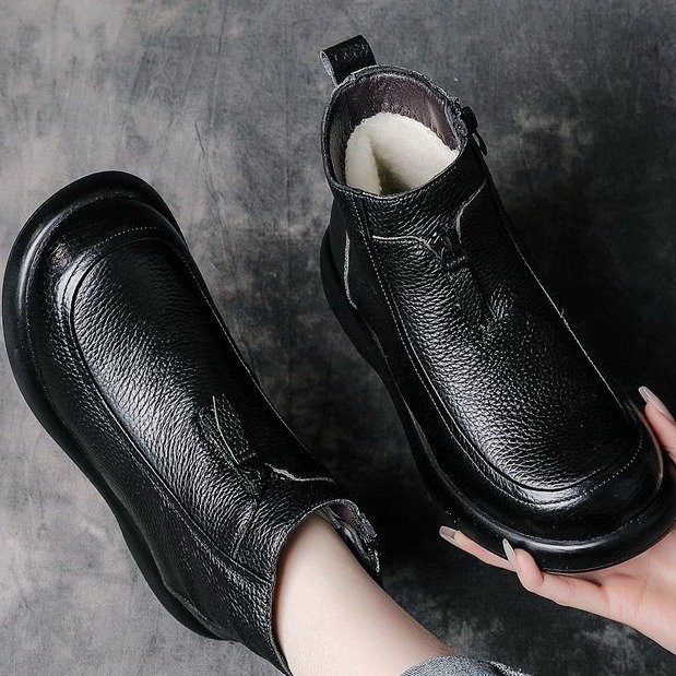 2026新款冬季加绒保暖棉鞋女厚底增高雪地靴防滑百搭休闲奶奶短靴,女鞋,时装靴,淘宝优惠券,粉丝福利购,淘宝优惠卷