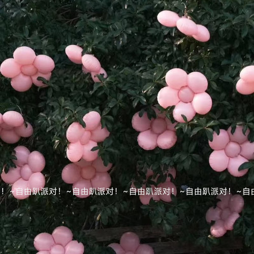 ins网红粉色花朵PVC气球儿童生日
